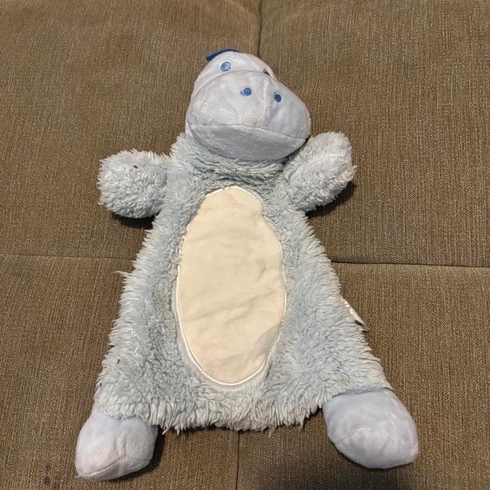 Childrens Apparel Network Blue Dinosaur Plush Lovey Security Blanket GCJB254